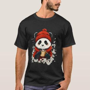 Panda-Mädchen-Kleidung Bär Kaffee Jungen Dekoratio T-Shirt