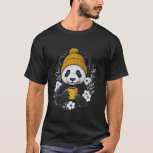 Panda-Mädchen-Kleidung Bär Kaffee Jungen Dekoratio T-Shirt