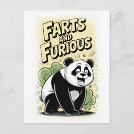 Panda making a Fart on a White Feiertagspostkarte