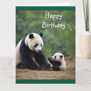 Panda Mama und Baby Birthday Card Karte