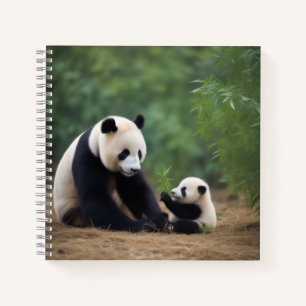 Panda Mama und Baby Jigsaw Puzzle Notizbuch
