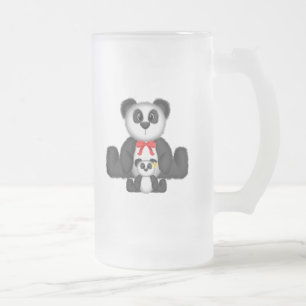 Panda-Mamma und Baby Mattglas Bierglas
