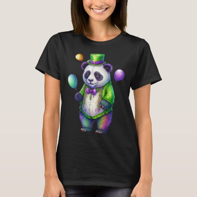 Panda Mardi Gras Happy Mardi Gras Carnival Panda P T-Shirt (Vorderseite)