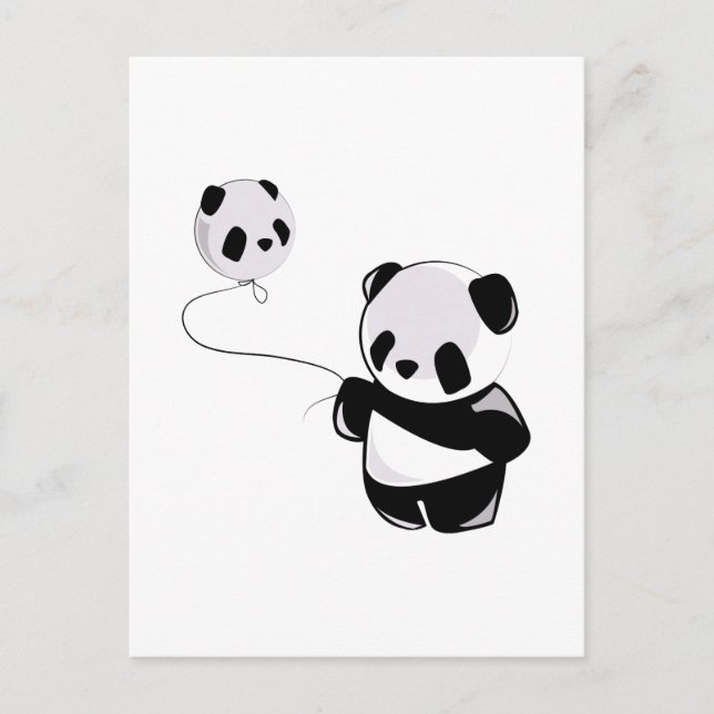 Panda mit Ballon Postkarte (Vorderseite)