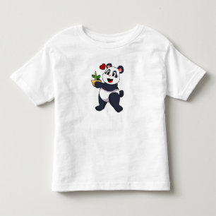 Panda mit Bamboo-Blume Kleinkind T-shirt