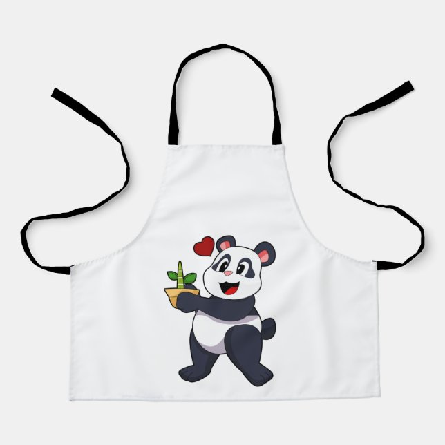 Panda mit Bamboo-Blume Schürze (Vorderseite)
