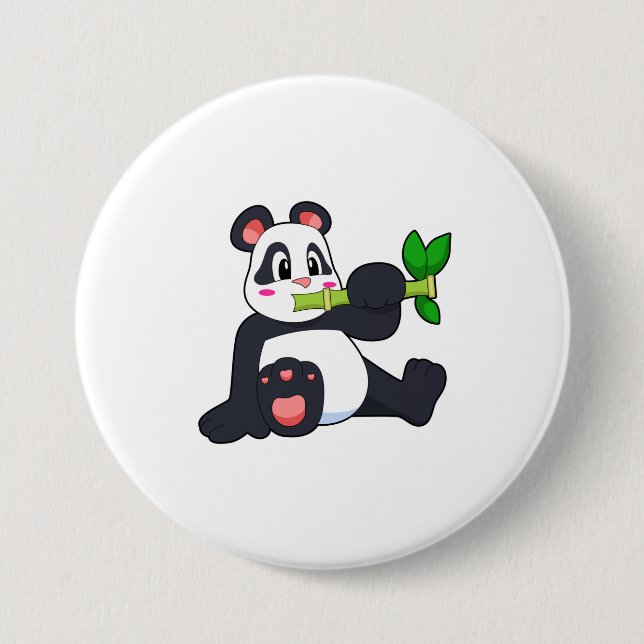 Panda mit Bamboo Button (Vorderseite)