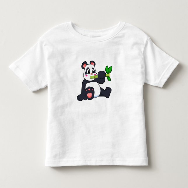 Panda mit Bamboo Kleinkind T-shirt (Vorderseite)