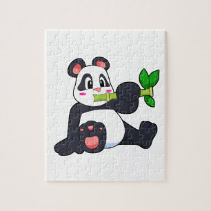 Panda mit Bamboo Puzzle