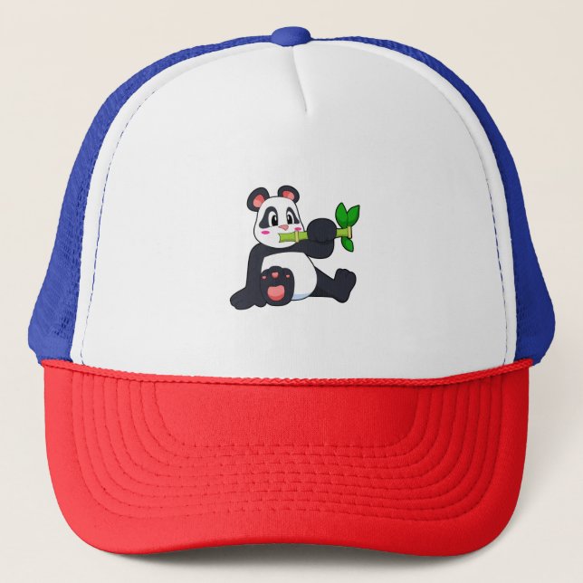 Panda mit Bamboo Truckerkappe (Vorderseite)