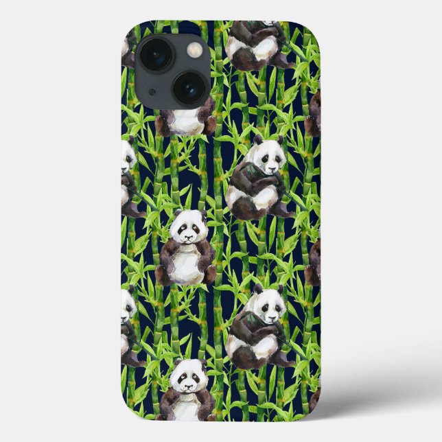 Panda mit Bambus Wasserfarbmuster Case-Mate iPhone Hülle (Rückseite)
