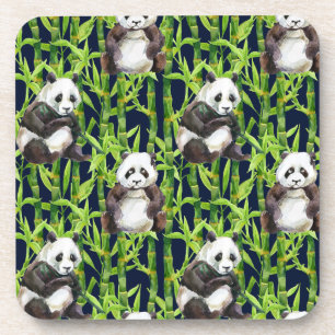 Panda mit Bambus Wasserfarbmuster Untersetzer