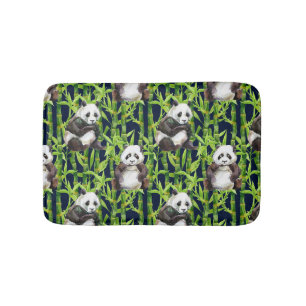Panda mit BambusAquarell-Muster Badematte