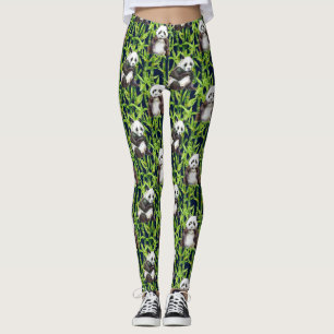 Panda mit BambusAquarell-Muster Leggings