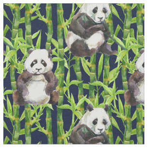 Panda mit BambusAquarell-Muster Stoff