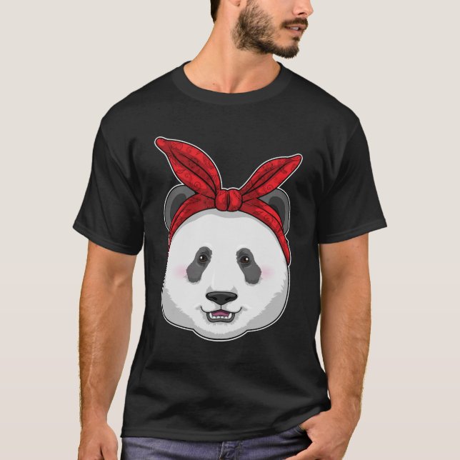 Panda mit Bandana T-Shirt (Vorderseite)