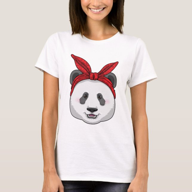 Panda mit Bandana T-Shirt (Vorderseite)