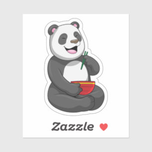 Panda mit Bowl Ramen Aufkleber