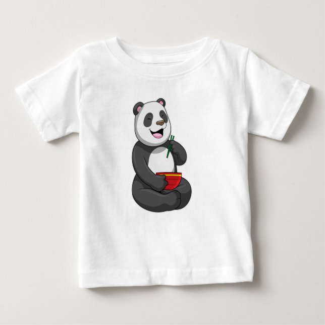 Panda mit Bowl Ramen Baby T-shirt (Vorderseite)