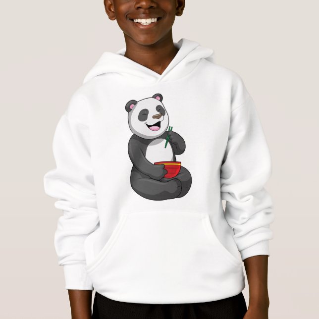 Panda mit Bowl Ramen Hoodie (Vorderseite)