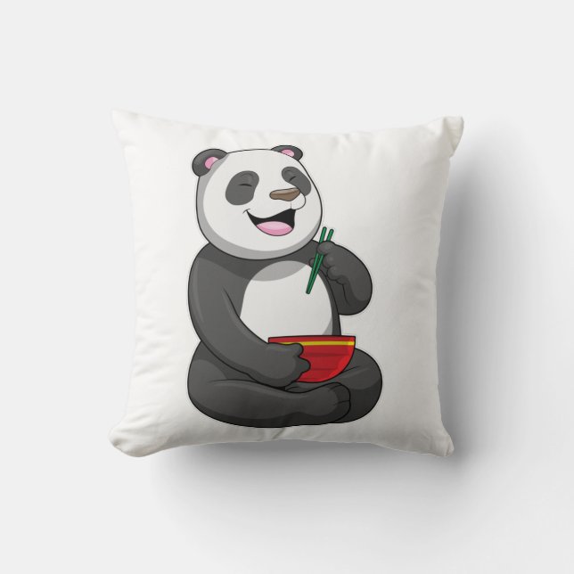 Panda mit Bowl Ramen Kissen (Vorderseite)