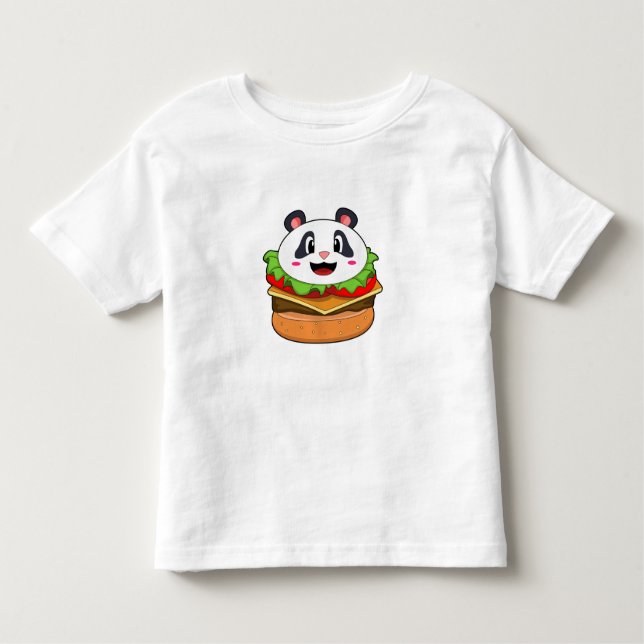 Panda mit Burger Kleinkind T-shirt (Vorderseite)