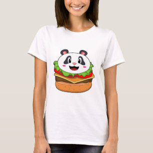 Panda mit Burger T-Shirt