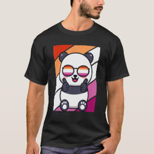 Panda mit dem Pride Lesbian Flag Lgbtq Stolz Ally T-Shirt