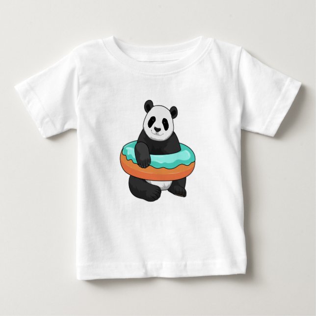 Panda mit Donut Baby T-shirt (Vorderseite)