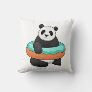 Panda mit Donut Kissen