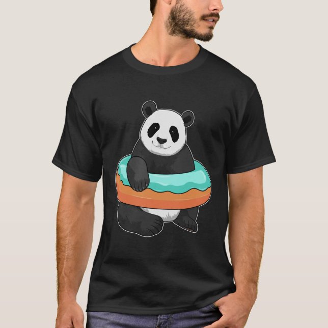Panda mit Donut T-Shirt (Vorderseite)