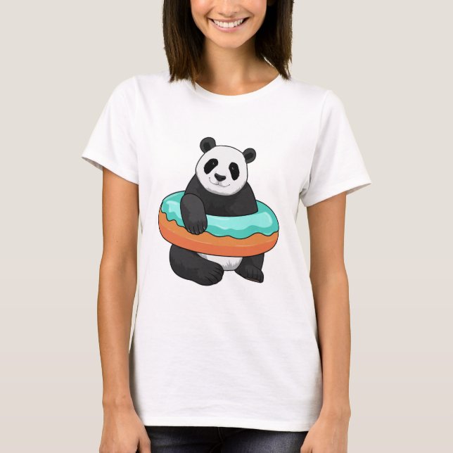 Panda mit Donut T-Shirt (Vorderseite)