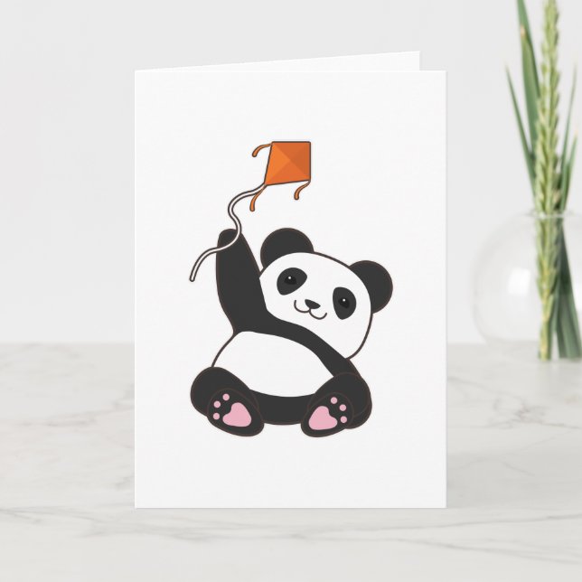 Panda mit Drachen Karte (Vorderseite)