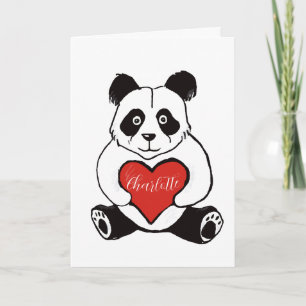 Panda mit Ehefrau zum Hochzeitstag Karte