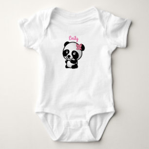 Panda mit einem Pink Bow Baby Onesy Strampler