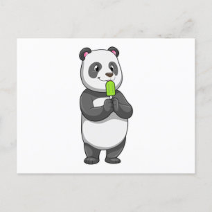Panda mit Eis am Stiel Postkarte