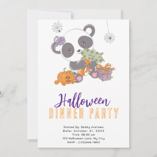 Panda mit Eyeball Bouquet Halloween Party Einladung
