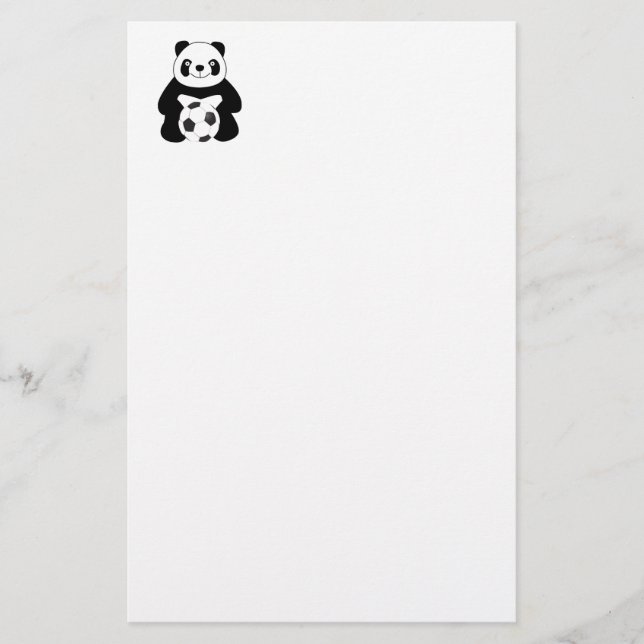 Panda mit Fußball Briefpapier (Vorderseite)