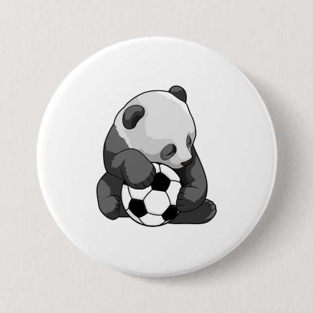Panda mit Fußball Button (Vorderseite)