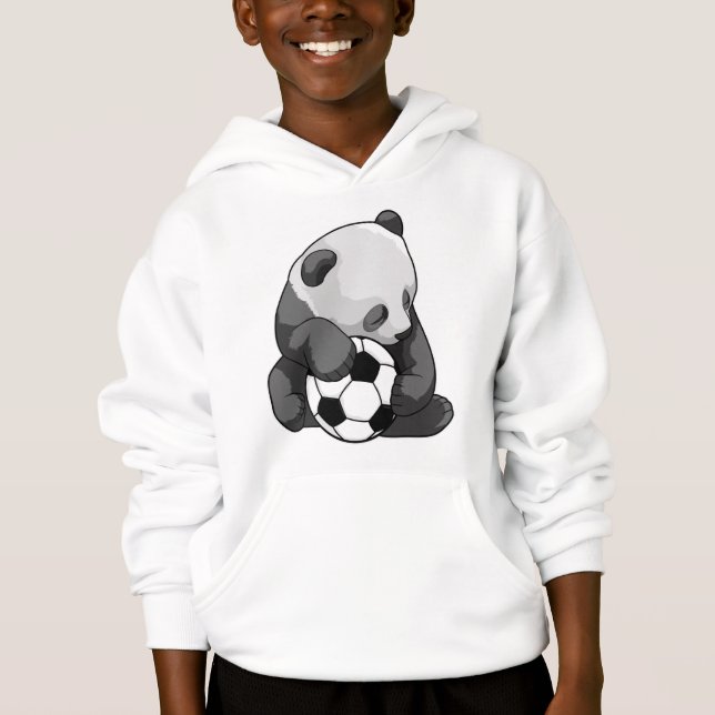 Panda mit Fußball Hoodie (Vorderseite)