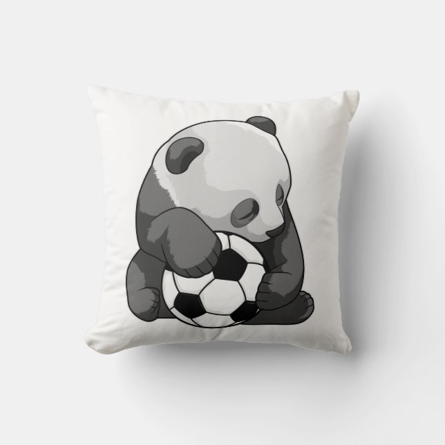 Panda mit Fußball Kissen (Vorderseite)