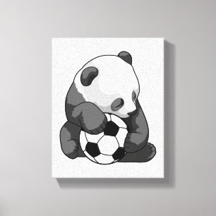 Panda mit Fußball Leinwanddruck
