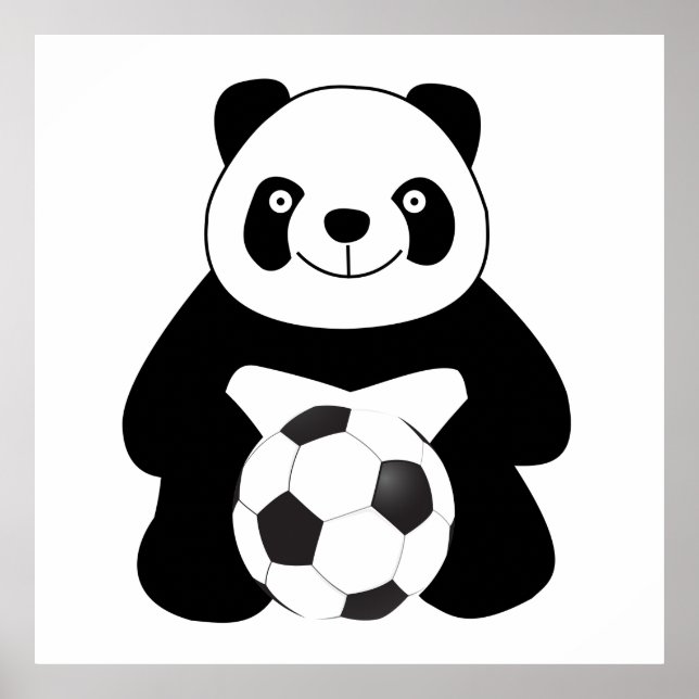 Panda mit Fußball Poster (Vorne)