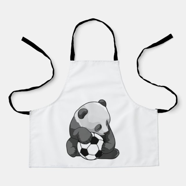 Panda mit Fußball Schürze (Vorderseite)