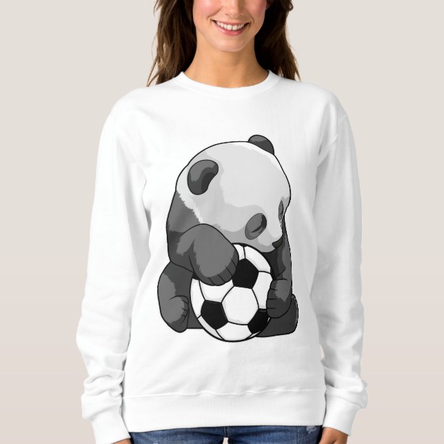 Panda mit Fußball Sweatshirt (Vorderseite)