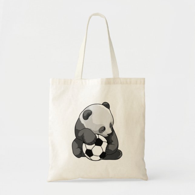 Panda mit Fußball Tragetasche (Vorne)