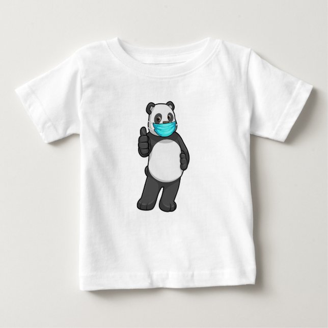 Panda mit Gesichtsmaske Baby T-shirt (Vorderseite)