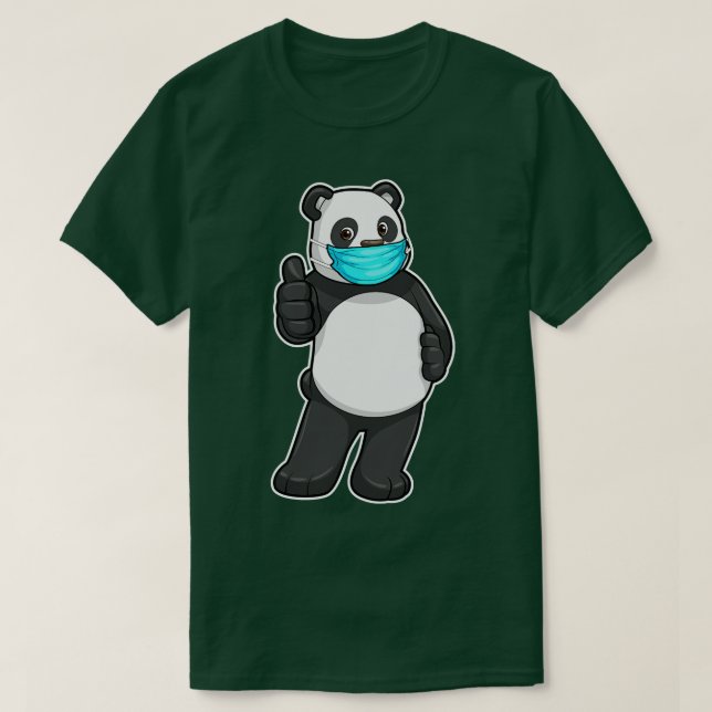 Panda mit Gesichtsmaske T-Shirt (Design vorne)