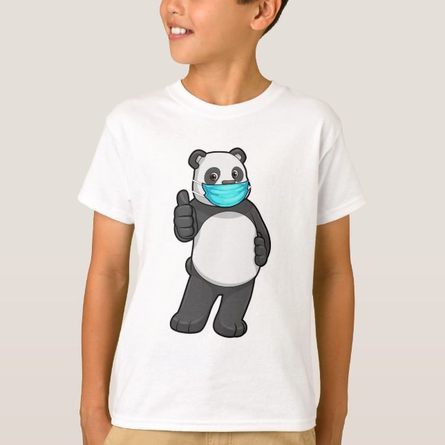 Panda mit Gesichtsmaske T-Shirt (Vorderseite)