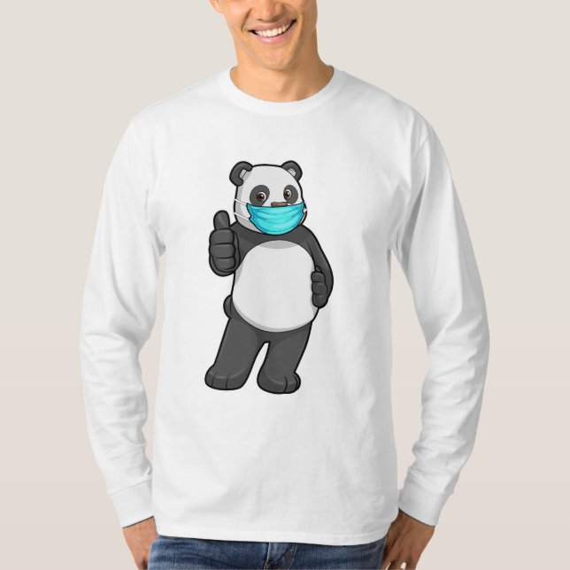 Panda mit Gesichtsmaske T-Shirt (Vorderseite)